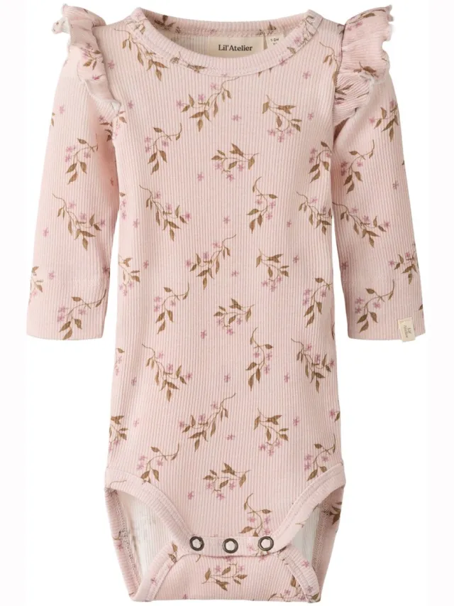 Lil' Atelier Baby Romper Lange mouwen hushed violet