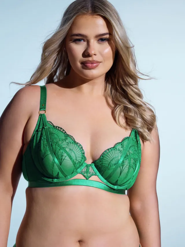 Playful Promises Groene Beugelbeha Met Kantborduursel Green