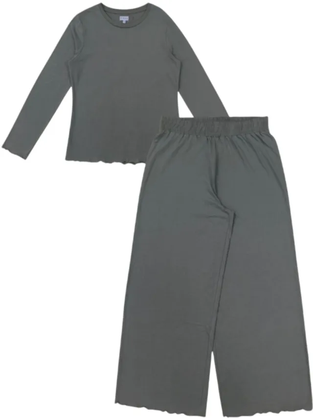 Linea Lichtgewicht pyjamaset van katoen voor dames (Groen)