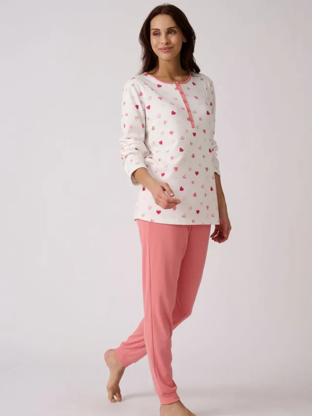 Damart Thermolactyl pyjama van interlockbreisel - Dames - Wit - 50-52 (XL)