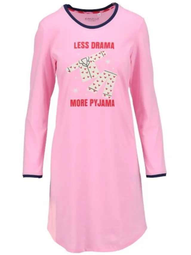 Ringella Katoenen dames nachthemd anjer Ringella - Roze - Maat - 48