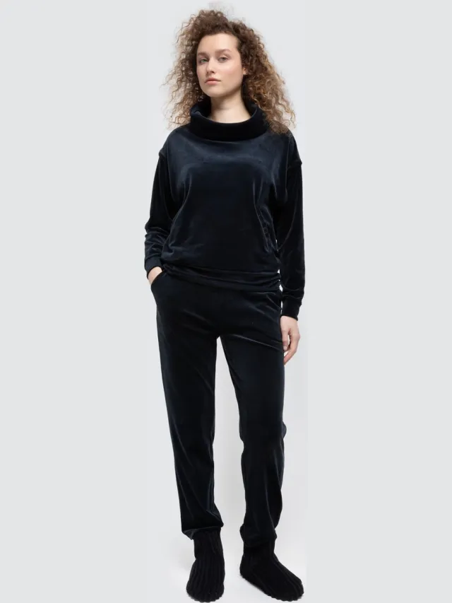 Lords & Lilies huispak dames velours - zwart - 242-52-TPC-V/197