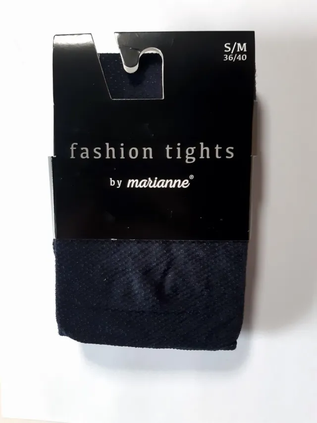 Marianne panty met patroon Marine/ blauw maat