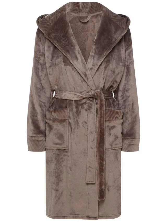 ESOTIQ Cessena - Damesbadjas - Beige - Met capuchon