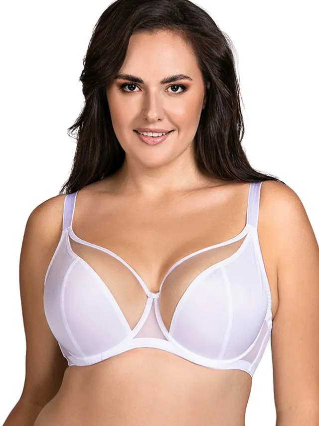 Vivisence Dames Zachte Bh Met Beugel En Mesh Bovenkant Voor Natuurlijke Ondersteuning En Een Elegante Pasvorm Die Het De Dag Comfortabel Maakt Wit