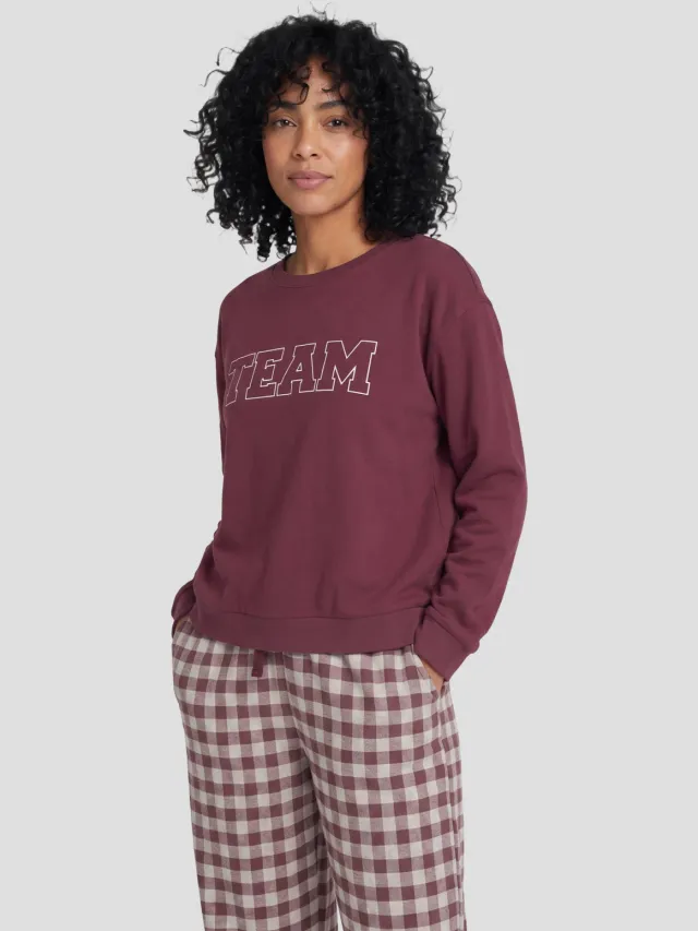 Dreamcovers pyjamaset bordeaux grijs Bordeaux/grijs