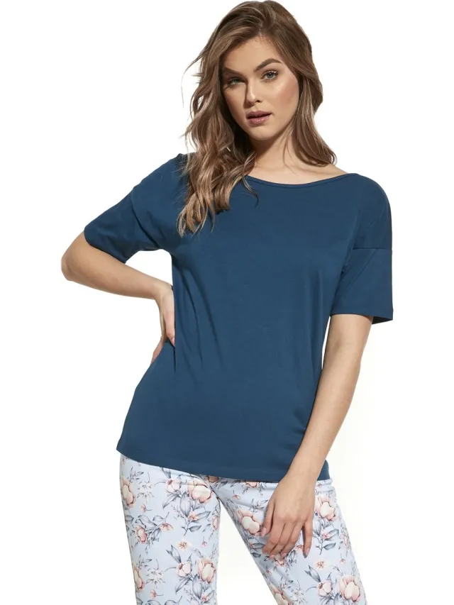 Cornette Katoenen Pyama voor dames Alice 448/230 Donker Blauw