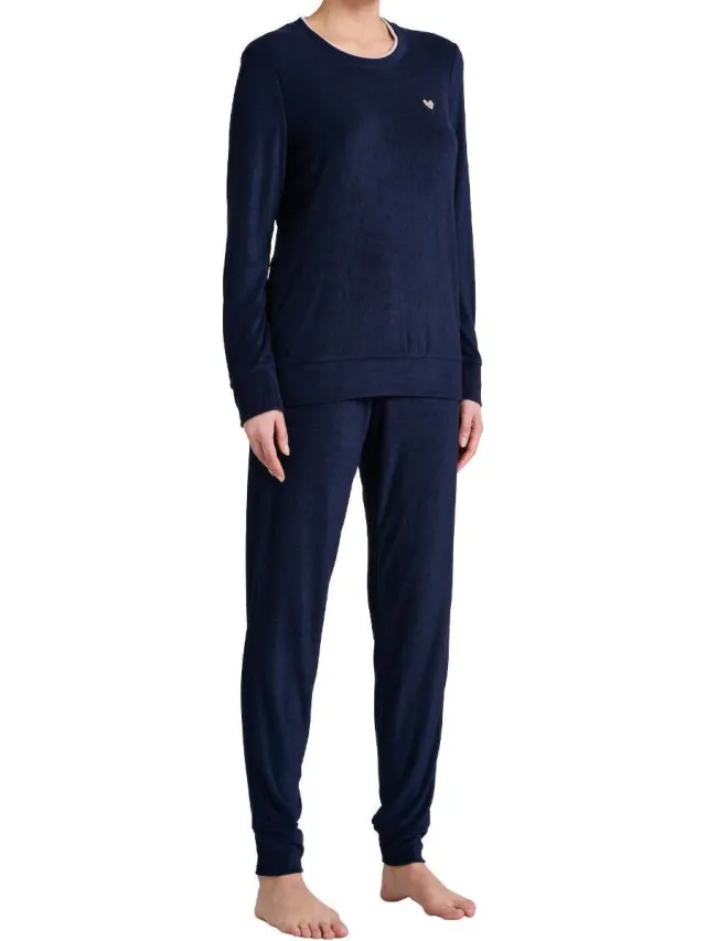 Schiesser Sence of Nostalgia – Pyjama – 175562 – Dark Blue - 42 Donkerblauw