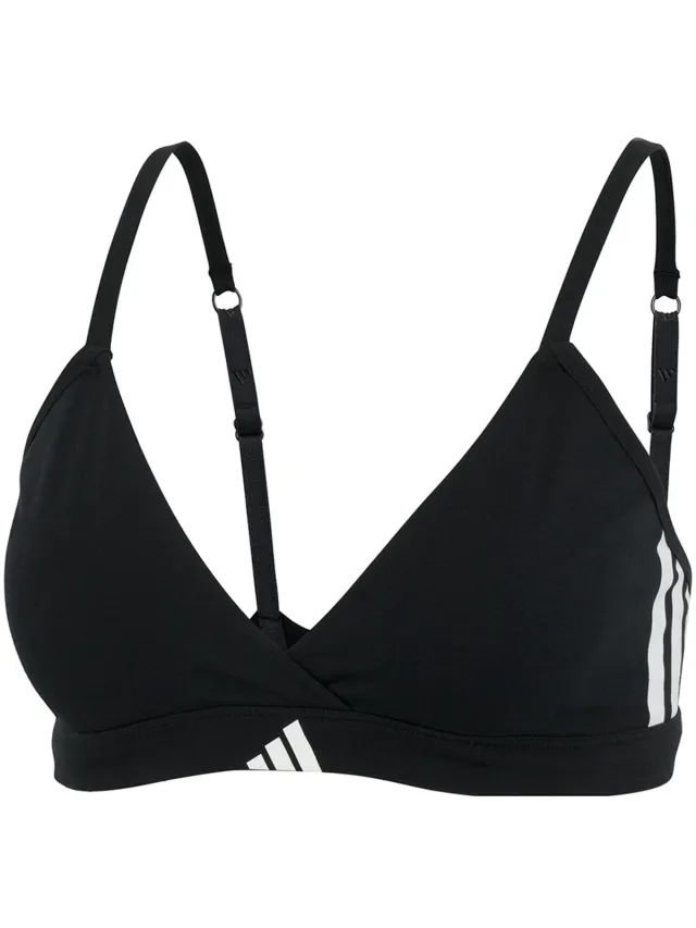 Adidas Sportswear TRIANGLE WRAP BRALETTE - Sport Active Essentials Cotton 3 Stripes – Damen Onderbroek - zwart