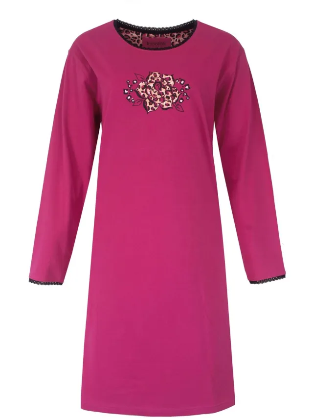 Irresistible Dames Nachthemd - Lange Mouwen - Roze