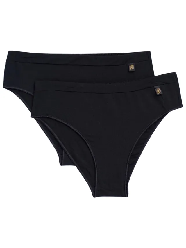Luna Splendida Slips Luna Splendida Set van 2 slipjes Micro Touch Comfort Splendida Zwart