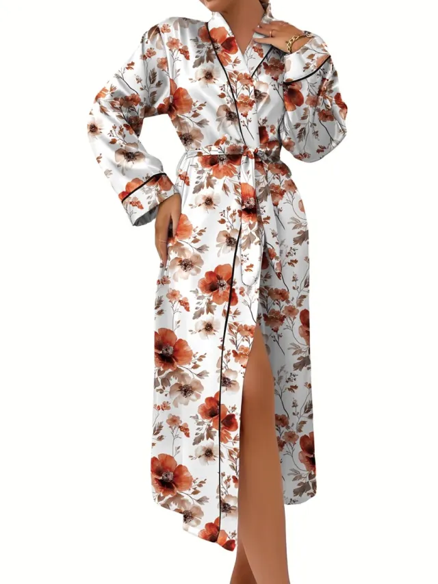 Currero Satijnen Badjas Dames - Kimono - Kamerjas - Satijn - Ochtendjas - Duster - Pyjama - Veelkleurig 2 Gemengde kleur