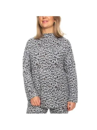 Damella Melange Brushed Top Grijs
