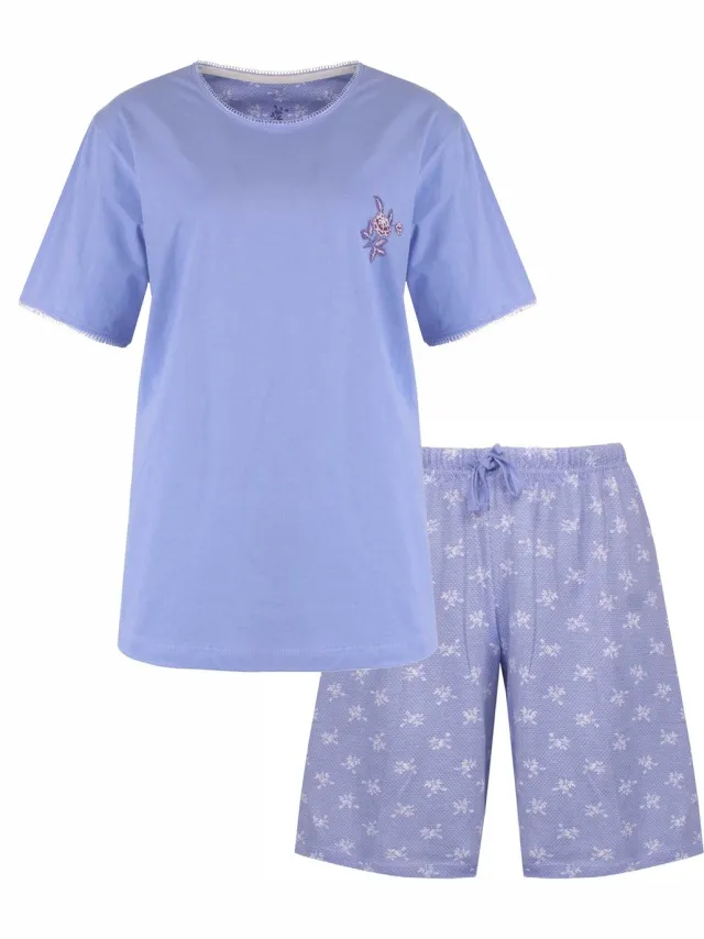 Tenderness Dames Shortama - Pyjama Set - Lavendel Lila Paars