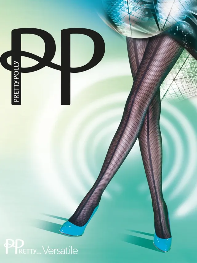 Pretty Polly Panty - Fashion - Panelled Mesh Frontseam - One Size - 36/42 - Zwart