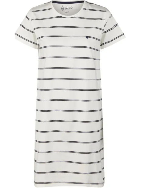By Louise Dames nachthemd korte mouw off-white gestreept, foto 2