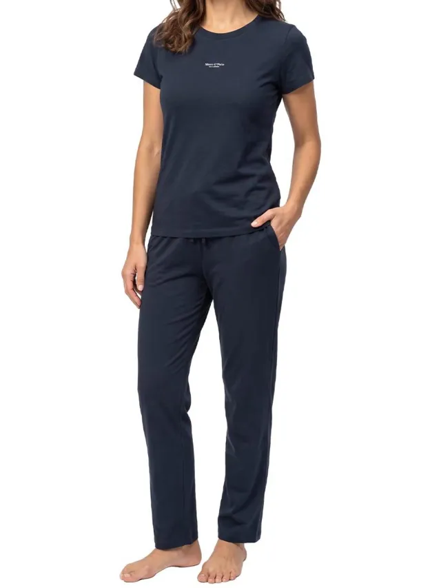 Marc O'Polo Dames pyjama Cotton donkerblauw