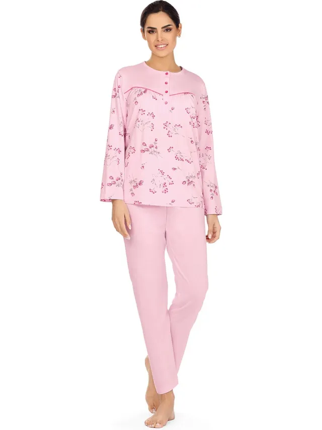 Comtessa Dames Pyjama 'Flower' Blue Blauw