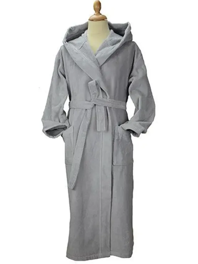 ARTG Dames/Dames Deluxe badjas met capuchon (Lichtgrijs)
