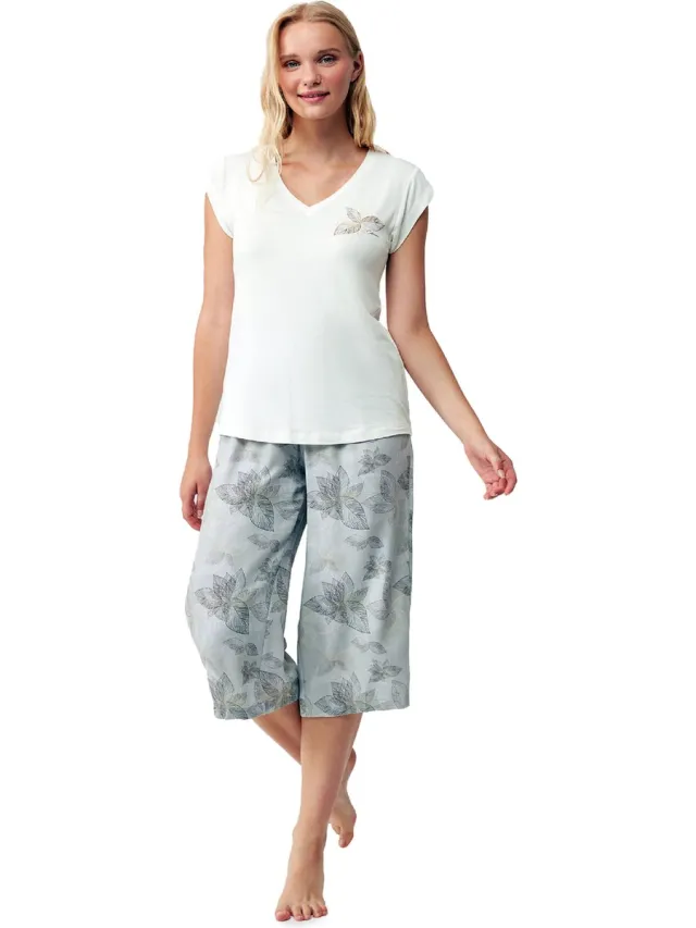 Catherine's Dames Capri Pyjama Set Wit