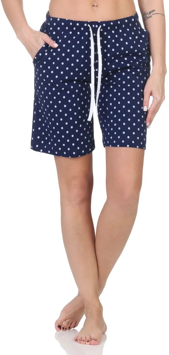 Normann Dames korte pyjamabroek - Mix & Match - perfect te combineren punkte_marine