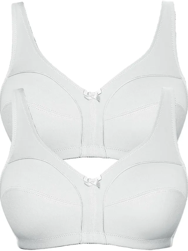 Viania 2-pack katoenen soft beha Basic Wit Wit