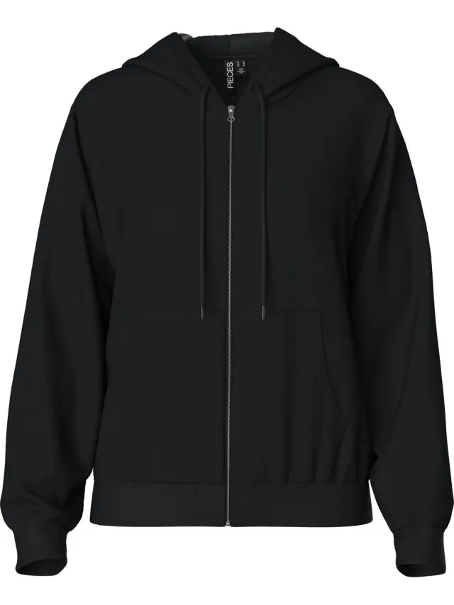 Pieces PCCHILLI LS ZIP HOODIE NOOS BC - Dames - Sweaters Black
