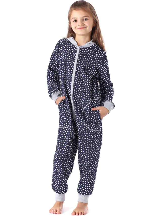 Merry Style Kinder Pyjama - ronde hals - lange mouwen - lange broek met zakken - Katoen - MS-MS10-223-PJ - Marine Sterne - 134-140