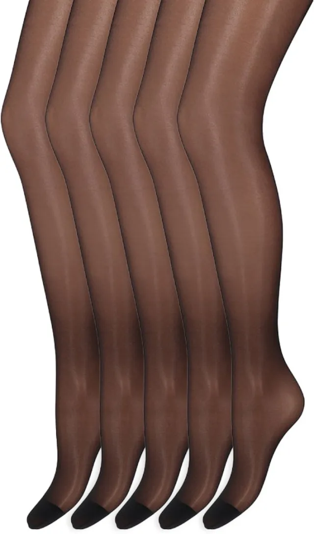 Marianne Zijdeglans Panty | Transparant van teen tot taille | 15 Denier | Merk: Marianne | Maat: S t/m XXXL | Kleur: Zwart | 5 Paar