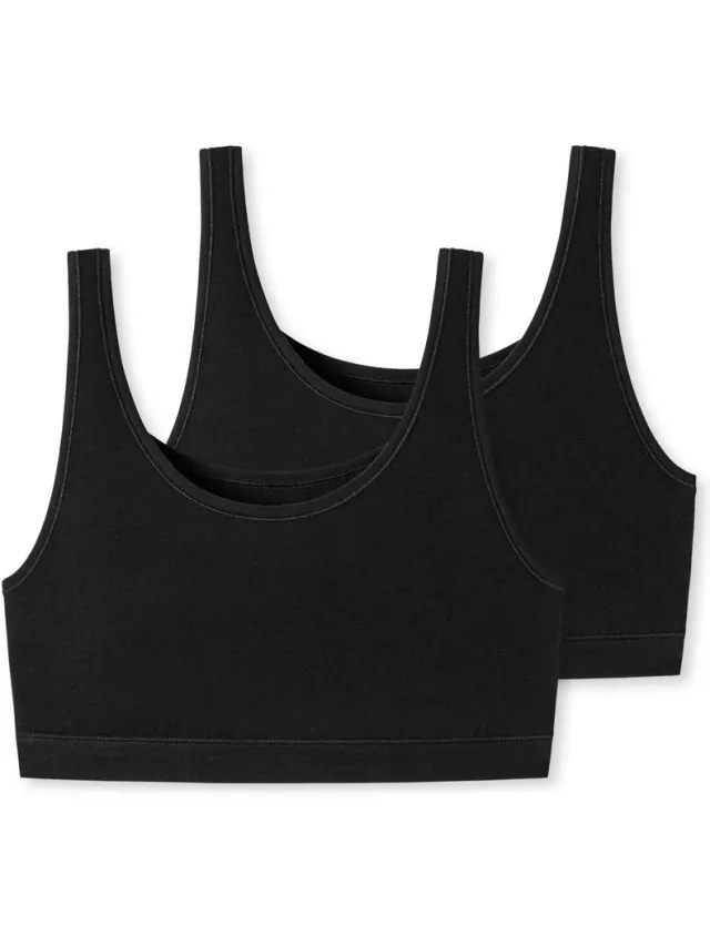 Schiesser 2 PACK Bustier 95/5 zonder cups - Dames Beha zwart