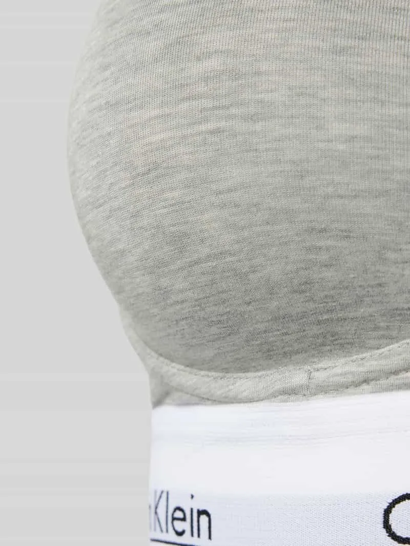 Calvin Klein Push-up-bh met label in band, model 'MODERN CTN' lichtgrijs, foto 3