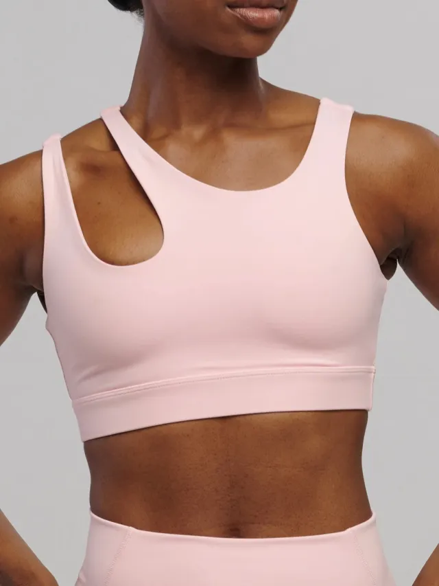 SEAAV dames vegan Sportbeha Cut Out Strawberry Cream Lichtroze