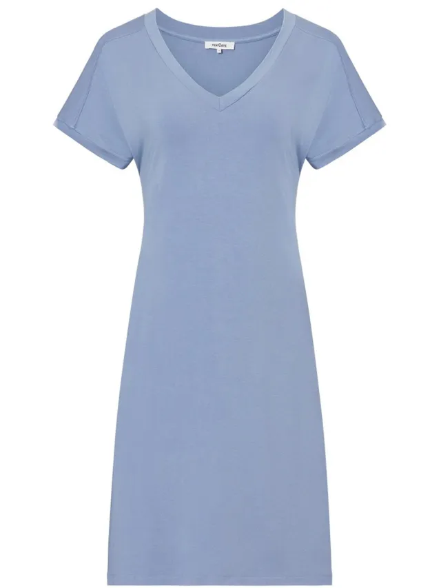 Ten Cate dames V-hals pyjamajurk blauw