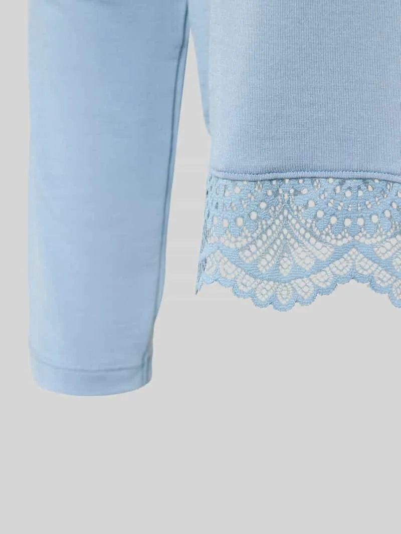 SKINY Regular fit shirt met lange mouwen en kant lichtblauw, foto 3
