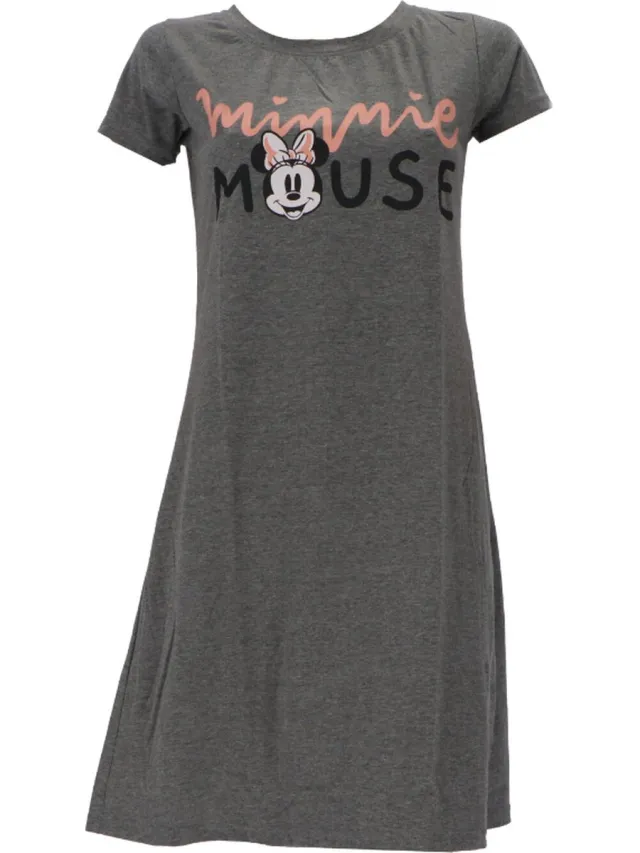 Disney 's Minnie Mouse dames nachthemd, grijs/roze, maat M (S) Grijs / roze