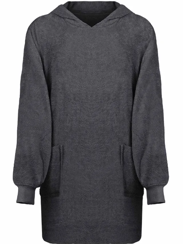vidaXL Deken hoodie KINN Antraciet L Katoen Anthraciet