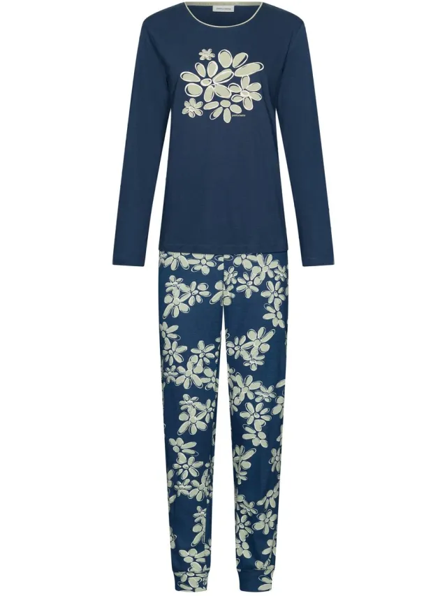 Pastunette Nordic Bloom - Pyjama - Bio-Katoen - Blauw - Bloemen