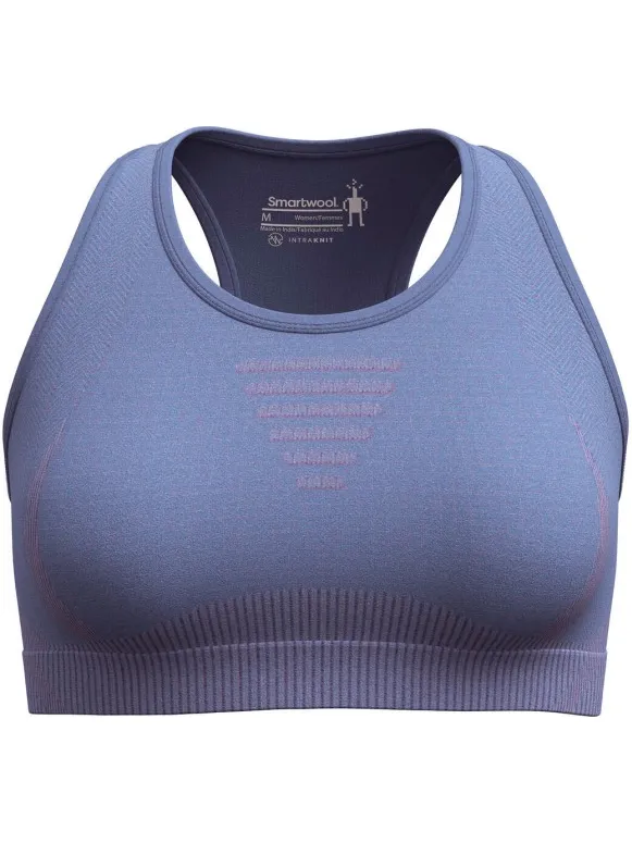 SmartWool Intraknit racerback sportbeha blauw Blauw/Purper