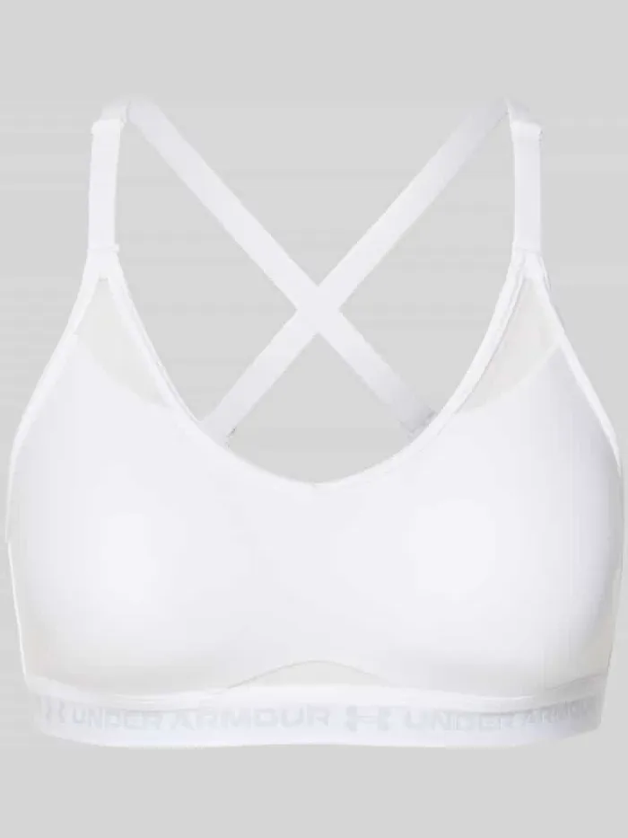 Under Armour Sport-bh met labelopschrift model 'UA Crossback Low Bra' Wit