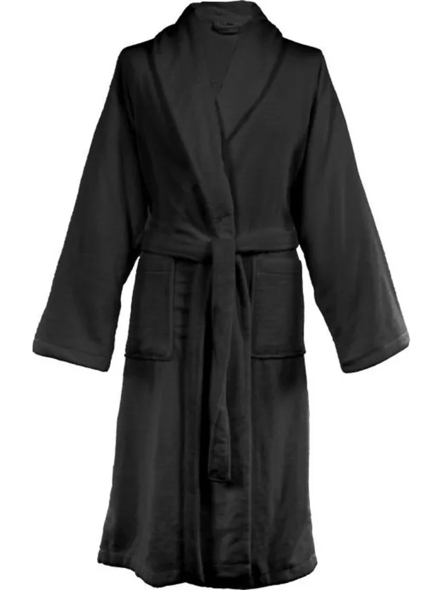 Tiseco Badjas TRIGA - 2XL - unisex, zwart BLACK