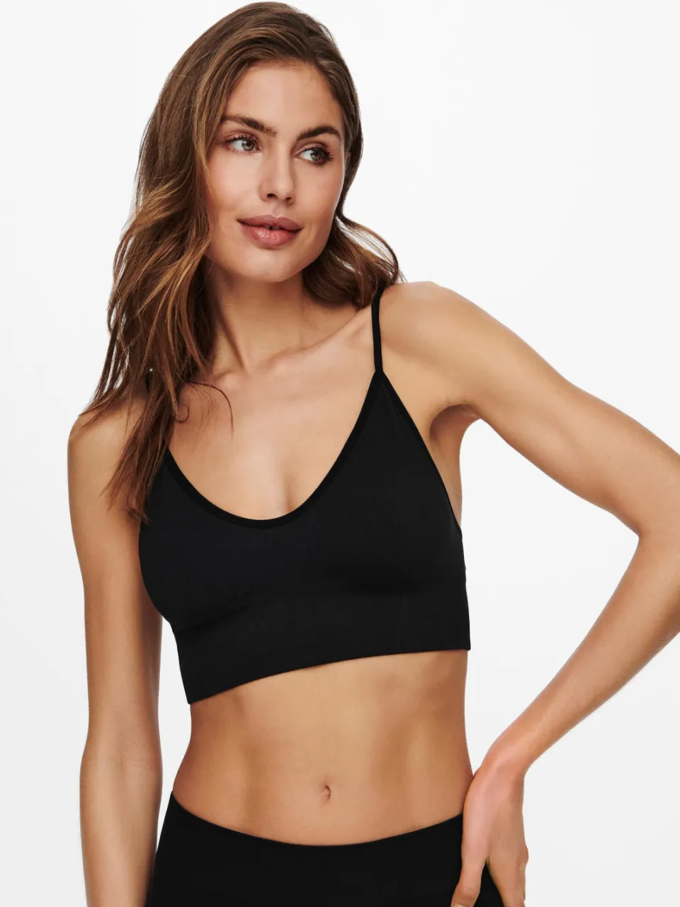 Only seamless bralette met ribstructuur zwart, foto 4