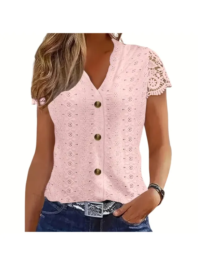 Currero Topje Dames - Top Kleding - Shirt - Blouse - Kort - Volwassen - Roze