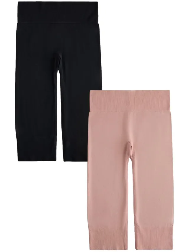 Next Dames - Naadloze, soepelvallende shorts die schuren voorkomen, set van 2, longline-model - Huidkleur Black / Pastel Rose Nude