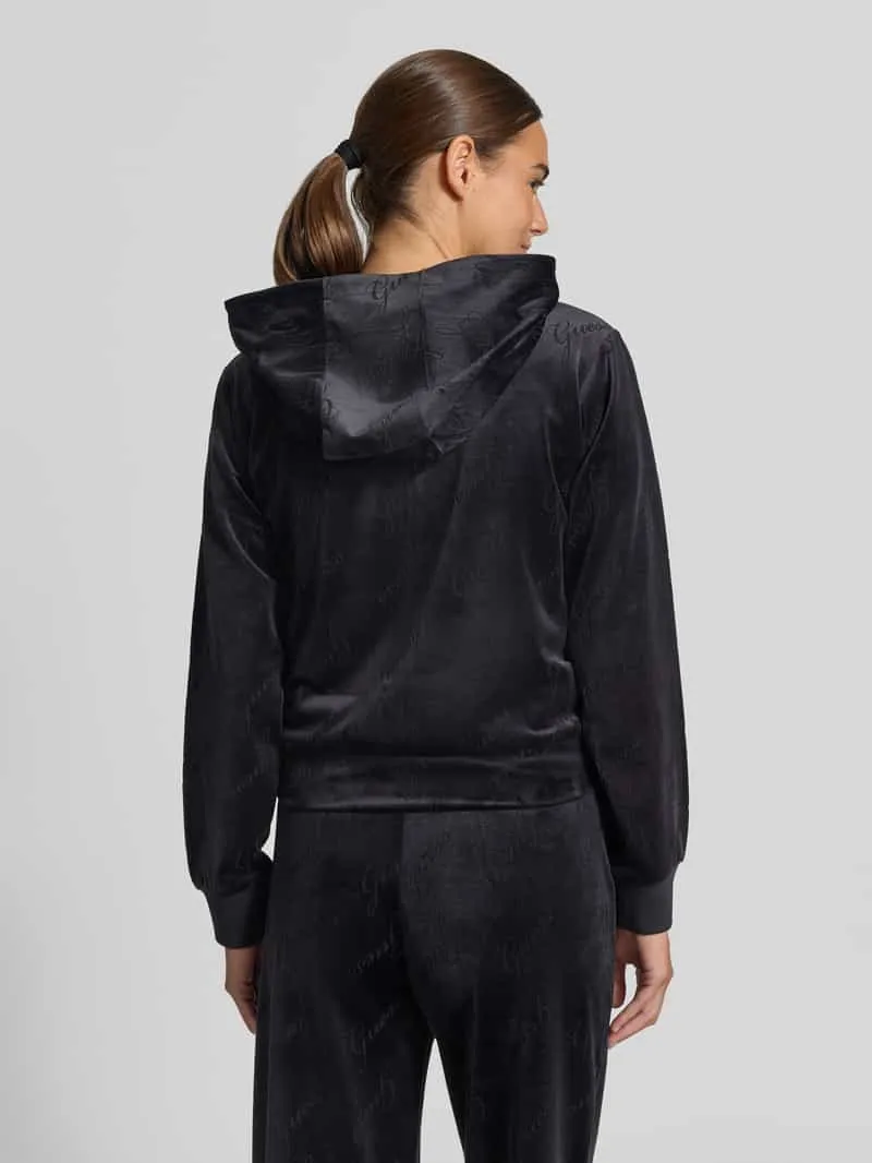 Guess Sweatjack met logopatroon model 'LOREN' zwart, foto 4