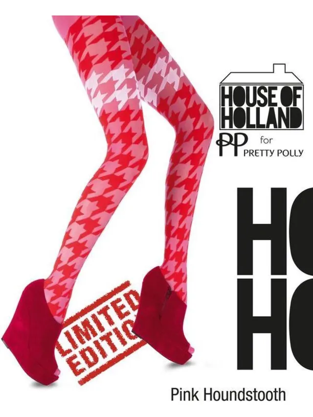 House Of Holland for Pretty Polly - Panty - Pink Houndstooth - Roze - One Size - AQX9