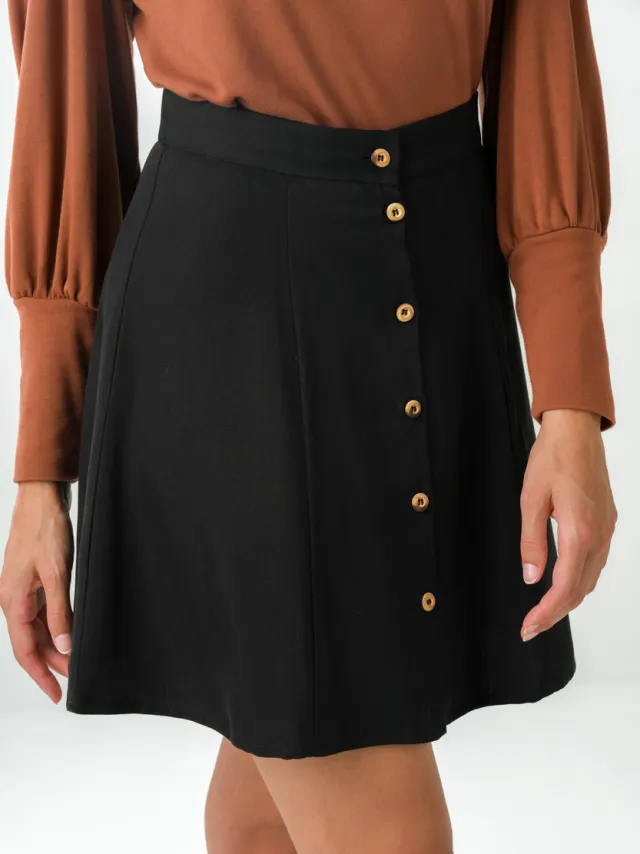 Avani dames vegan Rok Parrotia Zwart, foto 2