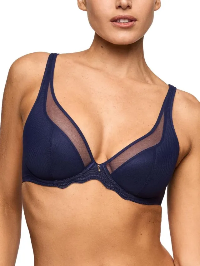 Marie Jo Linaa Plunge Bh Halve Mousse Cups 0103095 Evening Blue - maat EU 85E / FR Blauw