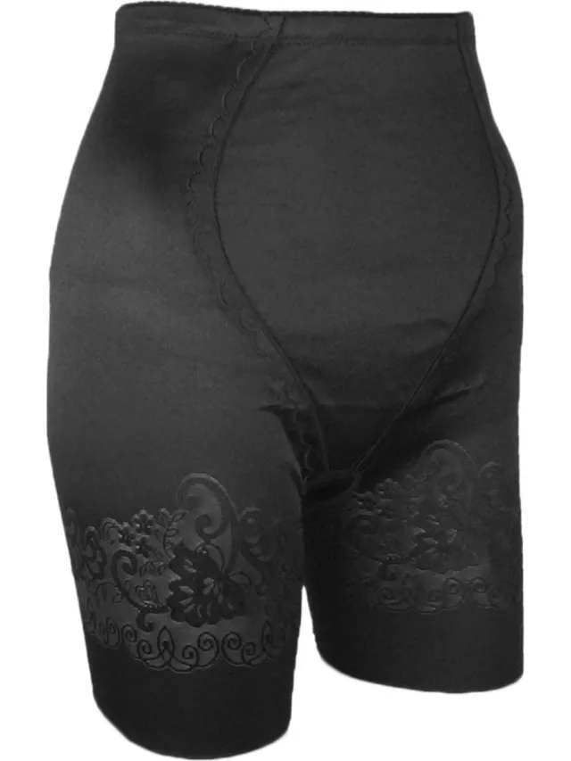 J&C corrigerende dames boxershort met kant - Shapewear kanten short - Zwart /