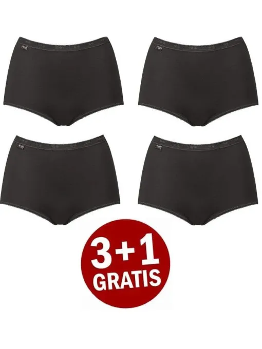Sloggi Basic+ maxi 4-pack zwart