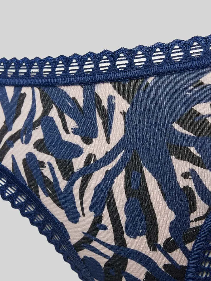 Sloggi Slip met gehaakt kant, model 'GO Crush' in een set van 3 stuks blauw, foto 3